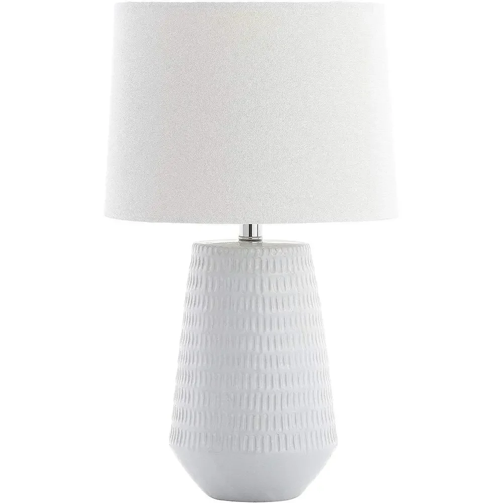 Modern 28-inch LED Table Lamp with Stark White Finish, Suitable for Bedroom, Living Room, Home Office, and Nightstand Use
