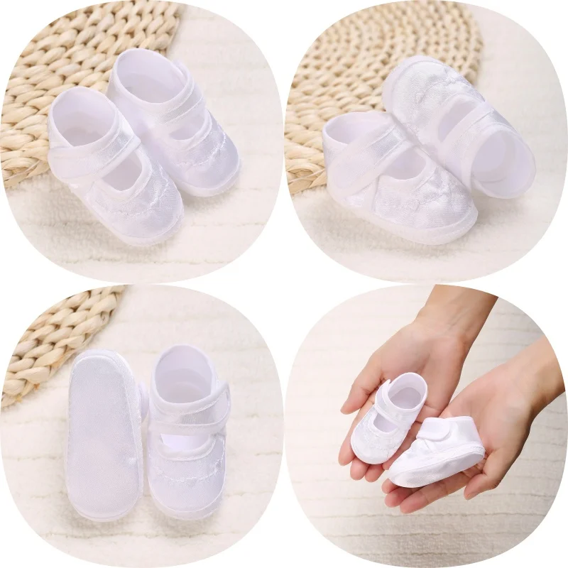 

White Baptismal Shoes For Newborn Babies First Pair Of Baptismal Shoes For Newborn Boys And Girls Soft Soled Baby Walking Shoe