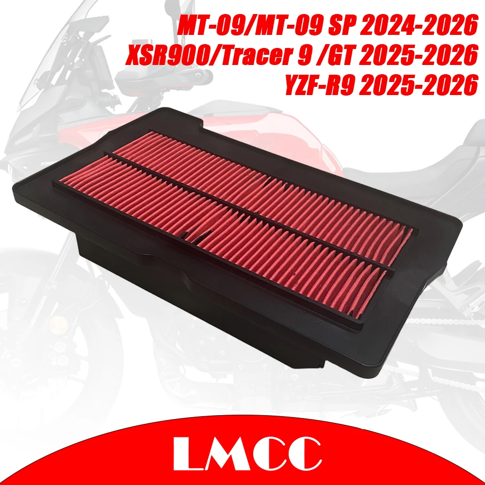 Motorcycle Engine Air Filter Cleaner Intake Filter Element For Yamaha MT-09 MT09 SP 2024-2026 XSR900 YZF-R9 Tracer9 GT 2025-2026