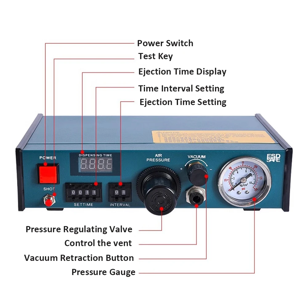 220v 50Hz 983A Semi-Automatic Glue Dispenser ,Digital Display Dispenser Machine , Epoxy Resin Adhesive Dispensing Tool