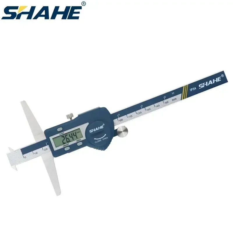 SHAHE 0.01 mm 6\'\'8\'\'12\'\' Digital Depth Gauge Stainless Steel Digital Depth Calipers With Double Hooks Caliper Measuring Tools