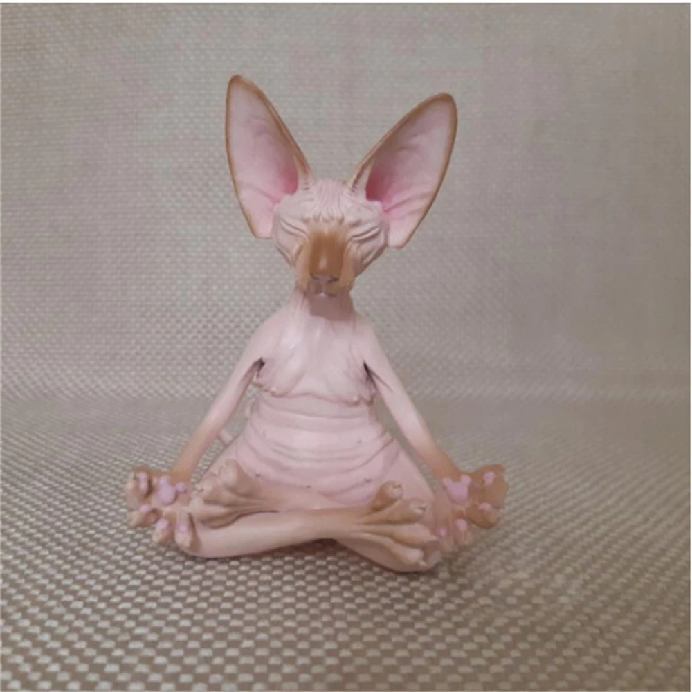 Estatuilla de gato de Buda caprichoso, esfinge, meditación, gato, meditar, esculturas de arte, estatuas de jardín al aire libre, figuritas de Yoga