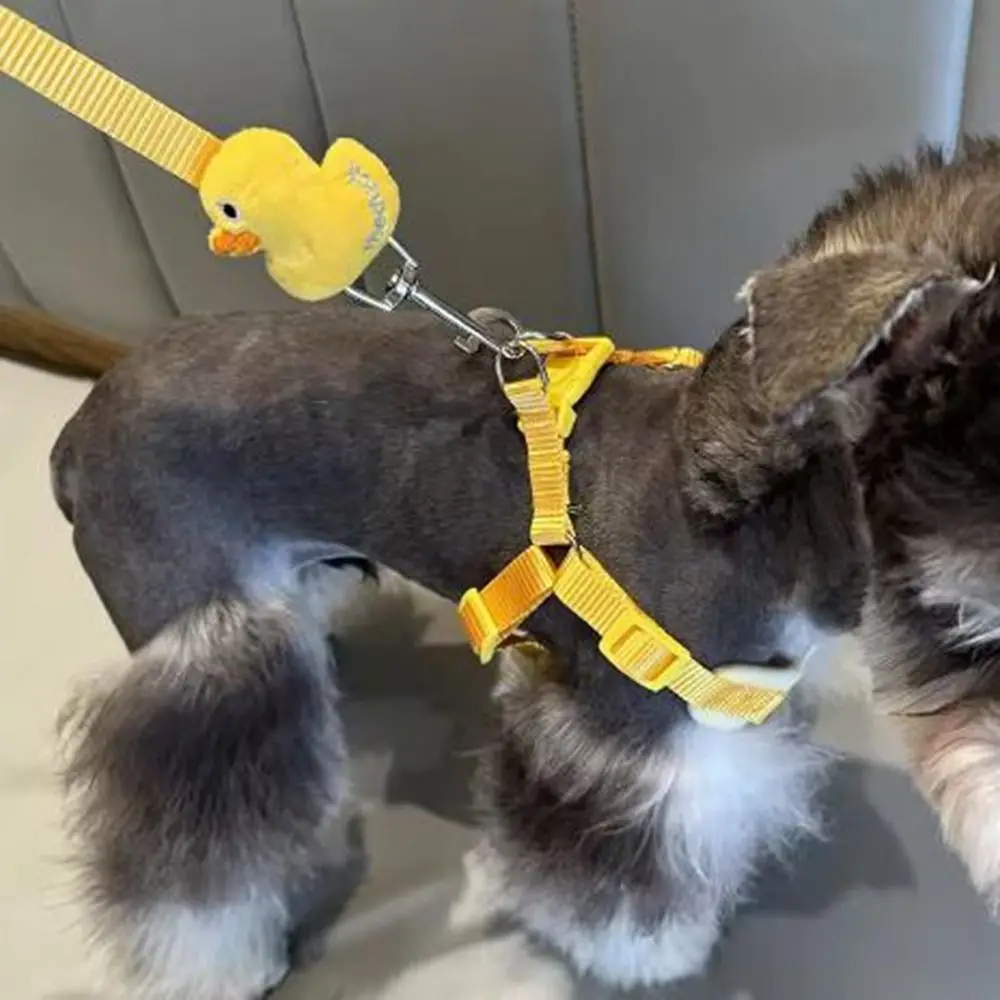 

Nylon Cartoon Duck Dog Harness Vest Style Breathable Cartoon Dog Leash Escape Proof Adjustable Buckle Dog Traction Rope Travel