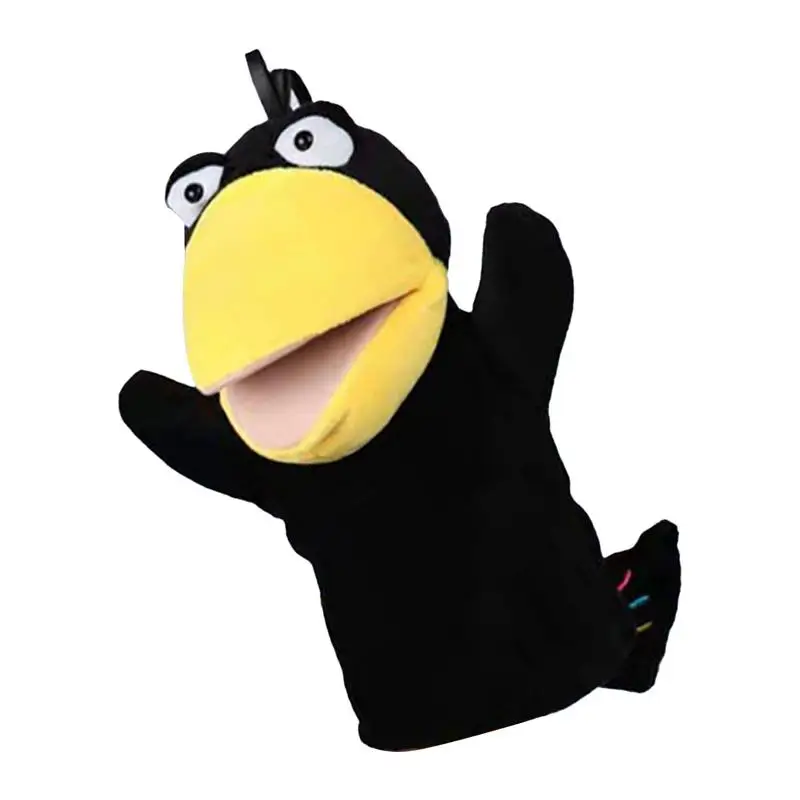 Cute Puppets Stuffed Animals For Storytelling Crow Hand Puppet Kids Toys Interactive Plush Finger Puppet Sock For Toddler