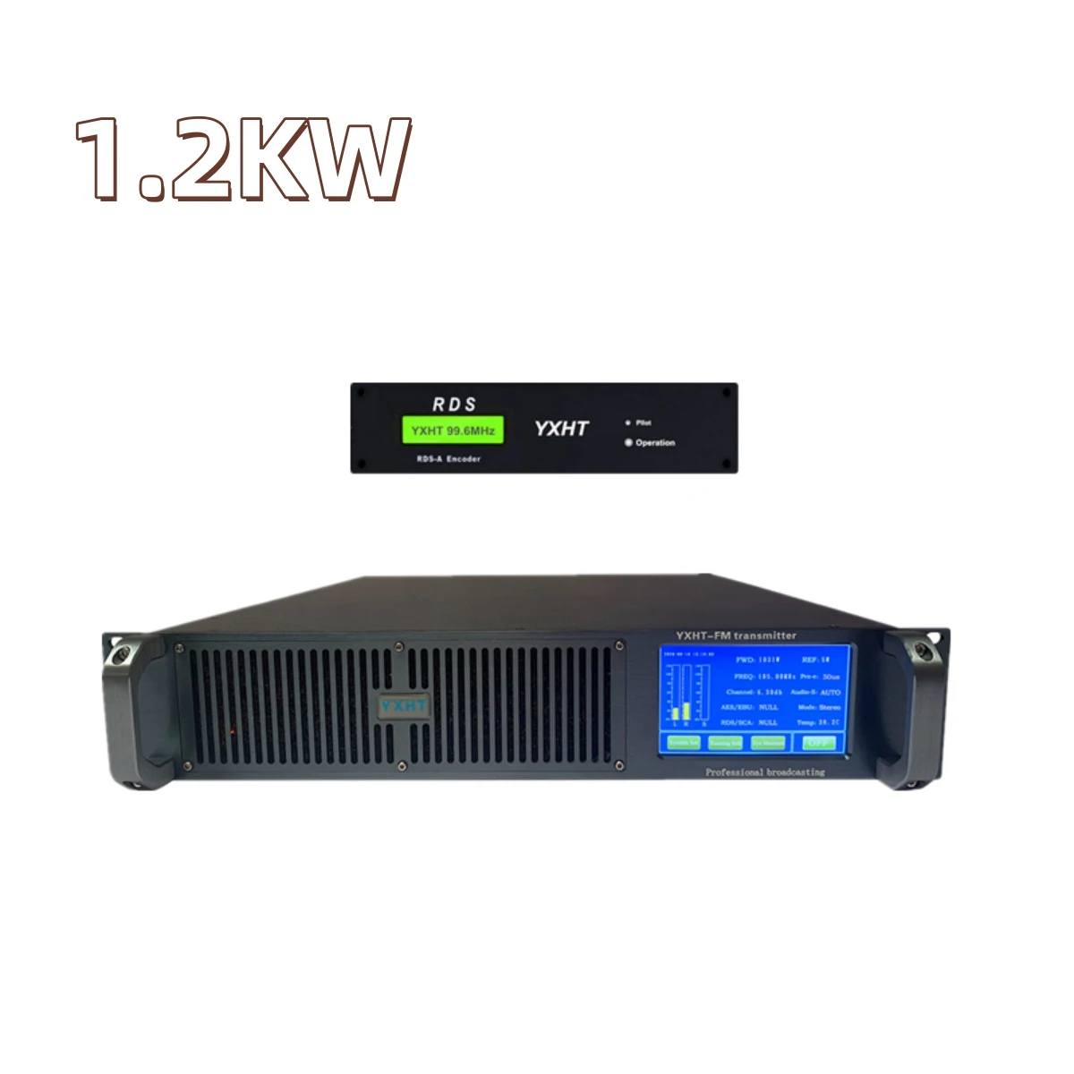 YXHT-2  1.2KW  FM Transmitter + RDS Encoder Total Two Stereo Broadcasting Equipments For Radio Station