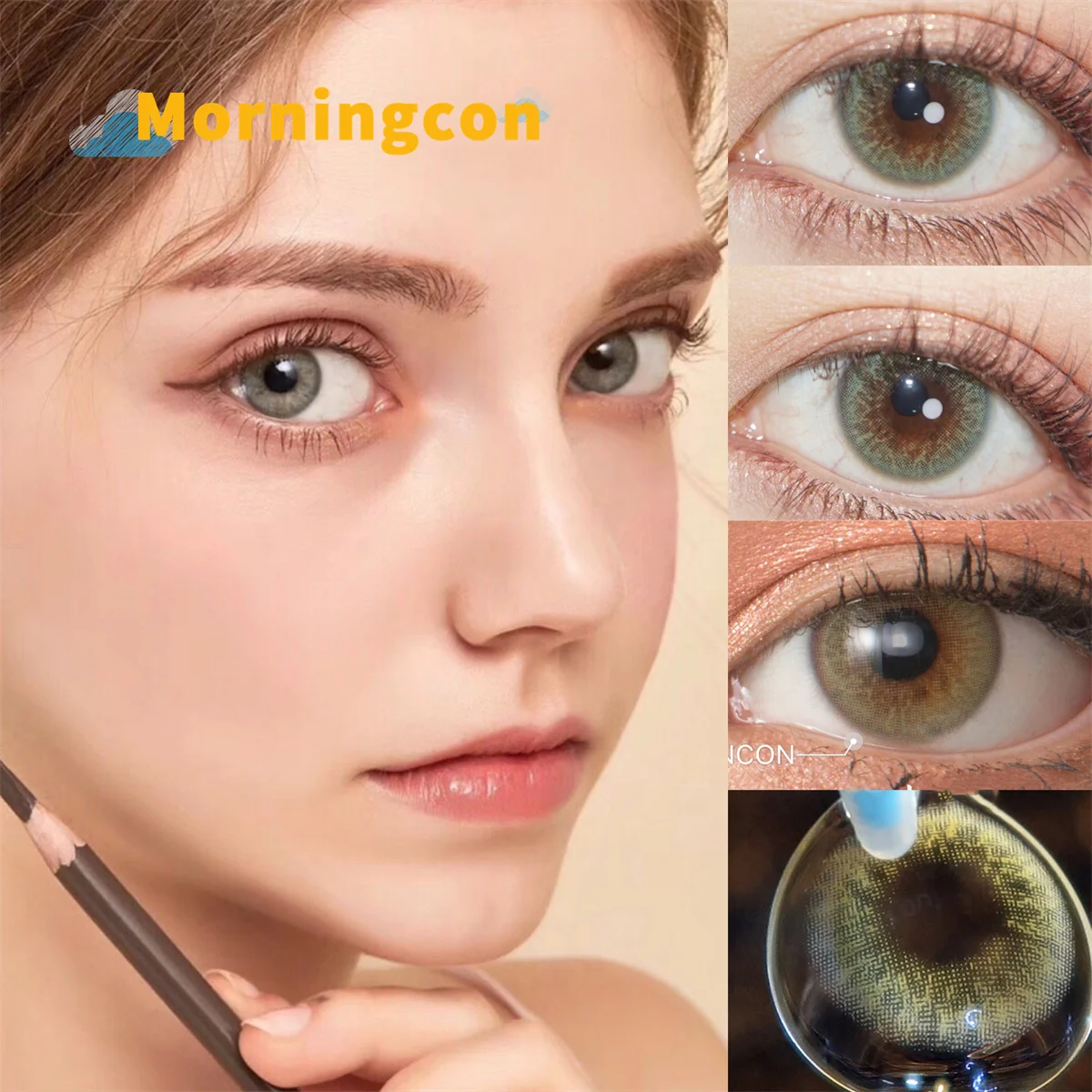 iris gray  Myopia Prescription Soft Colored Contacts Lenses For Eyes Small Beauty Pupil Make Up Natural Yearly