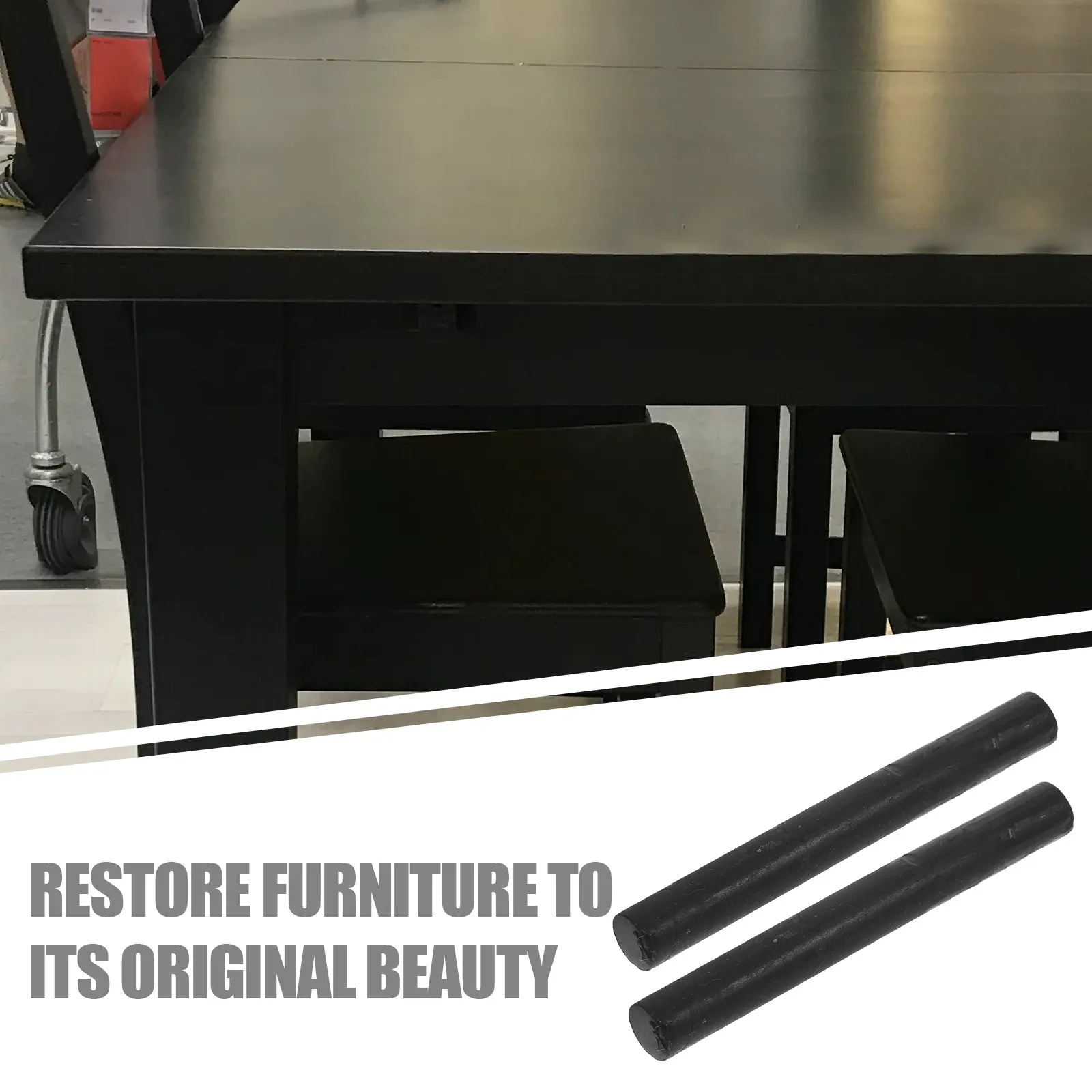 2Pcs Wood Furniture Repair Markers Wax Crayons for Scratch Hole Repair Wood Finish Stain Pen Floor Door Table Use