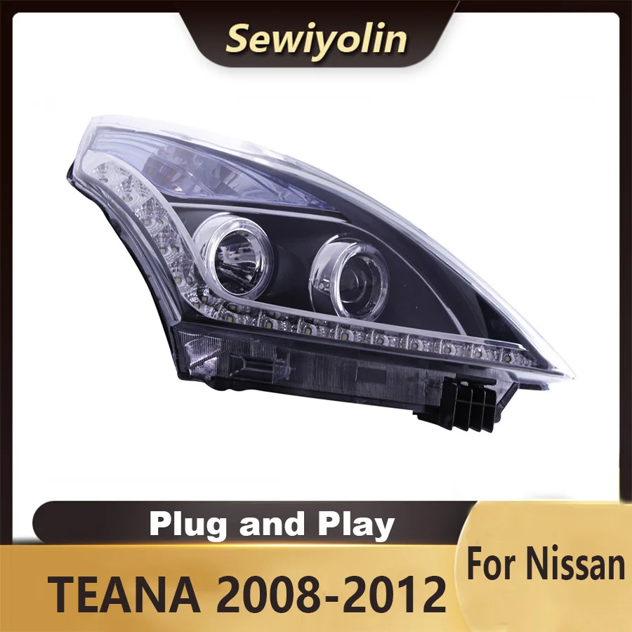 

For Nissan TEANA 2008-2012 Headlight Assembly Modification LED Daytime Running Light Angel Eye Bifocal Lens Xenon