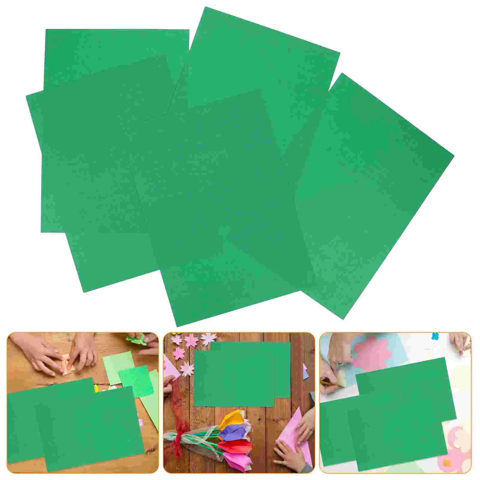 10 Pcs Green Cardstock Colorful Printer Paper A4 Scrapbook Colored Construction Bright