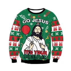 Christmas Funny Printing Men's O-neck Sweatshirts Polyester Casual Pullovers For Male Clothing 3d Graphic Long Sleeve Tops