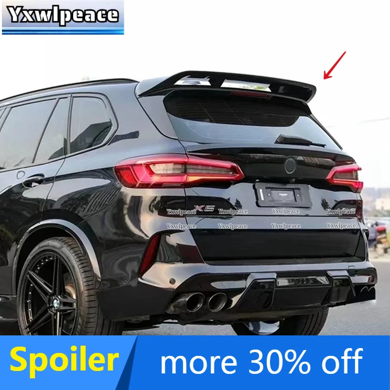 For BMW X5 G05 Spoiler 2019 2020 2021 2022 2023 ABS Gloss Black and Carbon Fibrer Look Rear Roof Trunk Spoiler