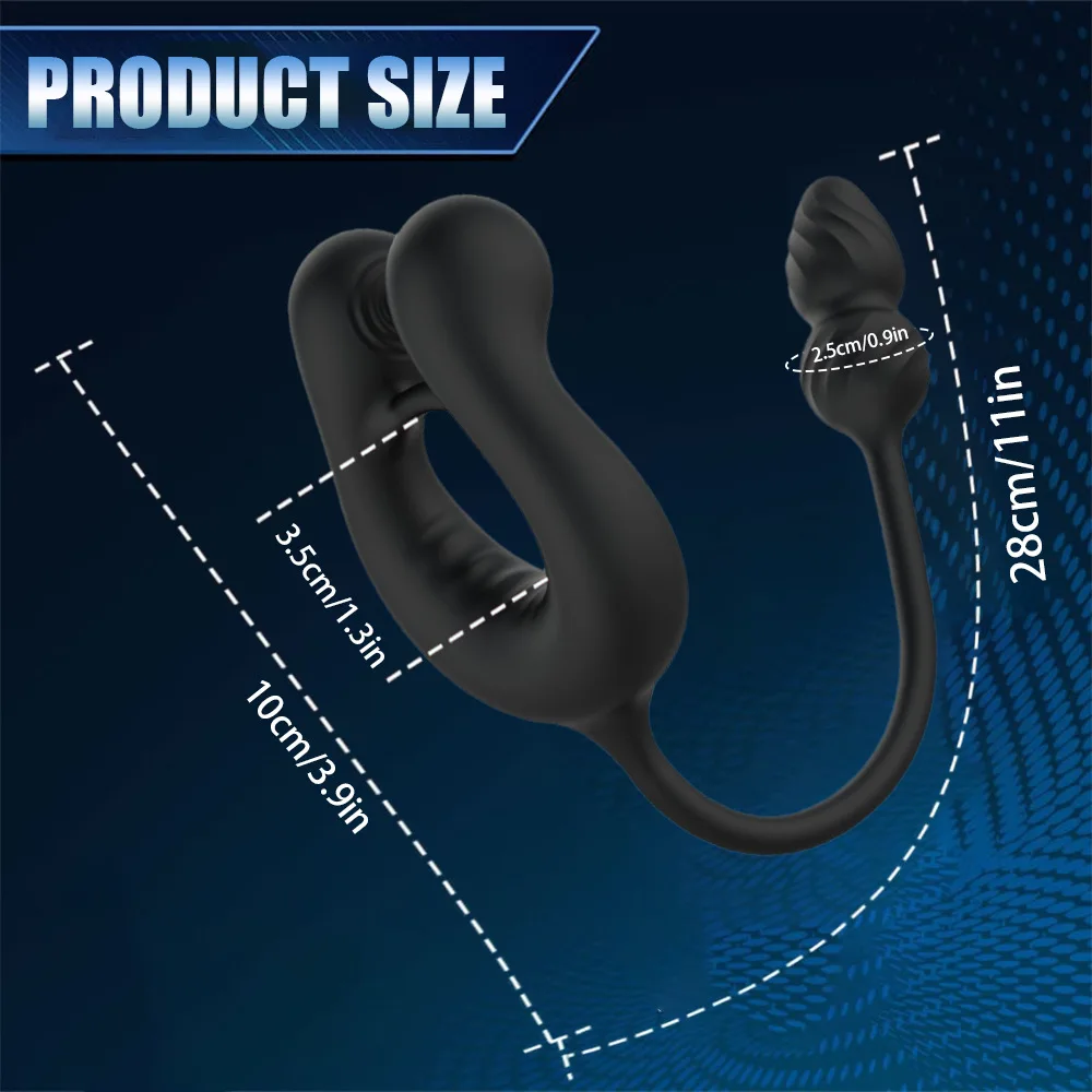 Wireless APP Penis Cock Ring Vibrator Sex Toy For Men Couple Anal Butt Plug Male Prostate Massage Clit Stimulator Adult Supplies - view 6