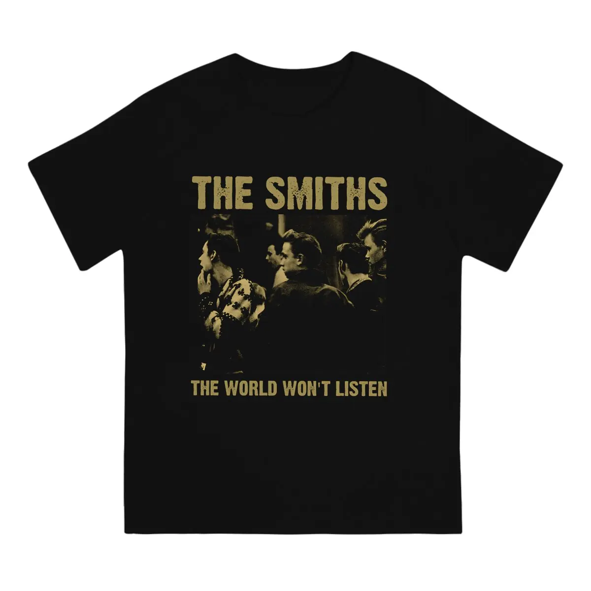 The World Won\'t Listen T Shirts Men\'s  Pure Cotton Vintage T-Shirt Crewneck The Smiths Tees Short Sleeve Clothing Gift Idea