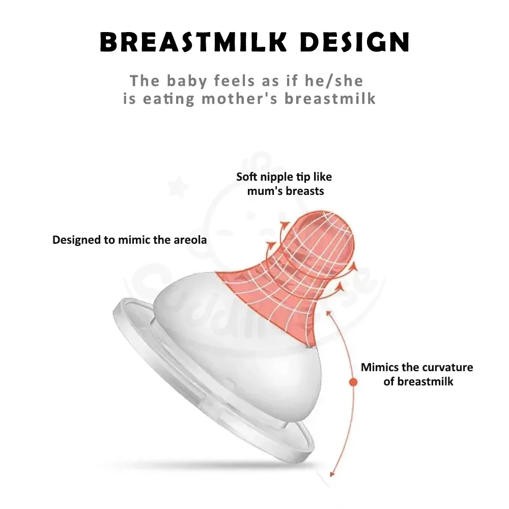 7개의 범용 젖병 교체 젖꼭지, 다양한 구경 옵션, 식품 등급 실리콘 소재, 비스페놀 A 없음