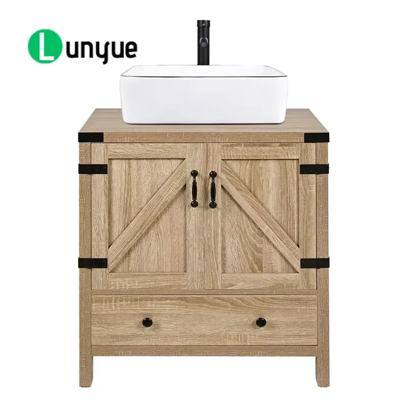 Modern Bathroom Vanity Floor to Ceiling Storage Cabinet MDF Solid Wood Large Capacity Organizer for Home Bathroom Decor