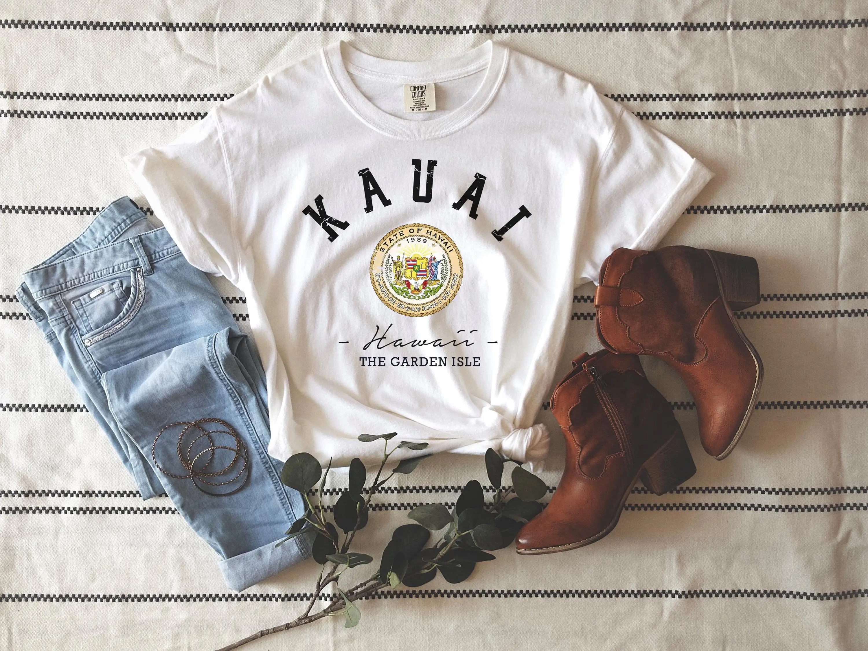 تي شيرت Kauai Comfort Colors تي شيرت هاواي هدية مجموعة مطابقة للعطلات تذكارية لشهر العسل كروز