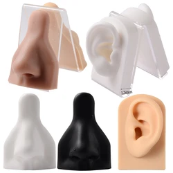 1PC Hot Sale Soft Square Silicone Ear Model Tattoo Practice Piercing Tools Nose Models Ear Studs Earring Display Stand Kit