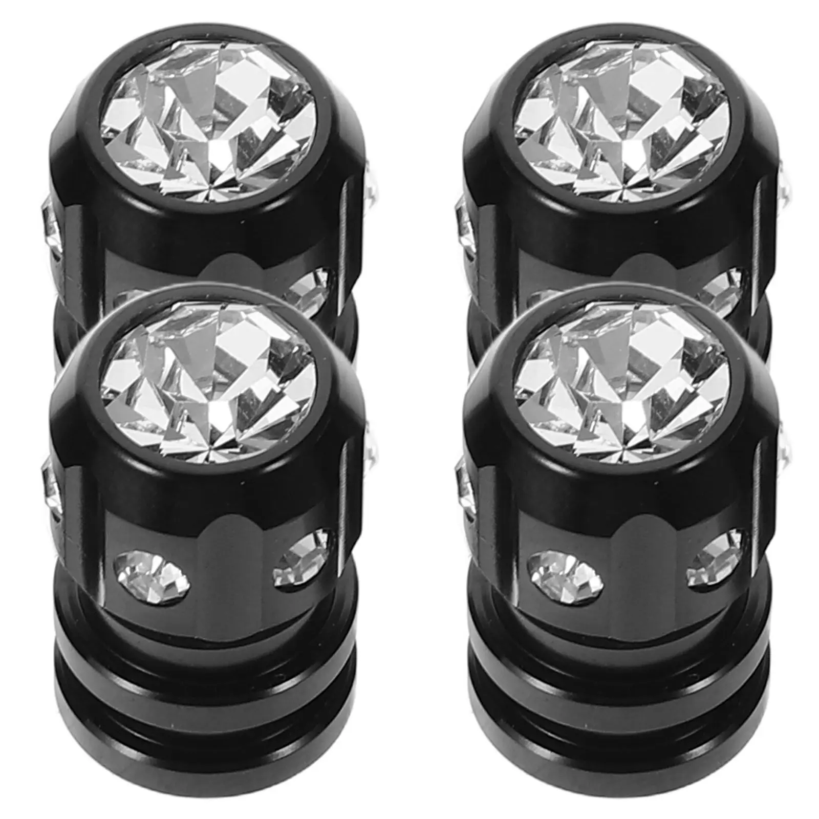 4Pcs Rhinestone Valve Stem Caps for Car Tires Metal Alloy Tire Valve Covers Elegant Stylish Protection Auto Wheel