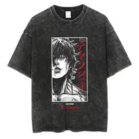 Camisetas de Anime Baki Haman Harajuku Vintage 100% algodón 2024 nueva camiseta lavada para hombres ropa informal estilo Hip Hop camiseta de gran tamaño