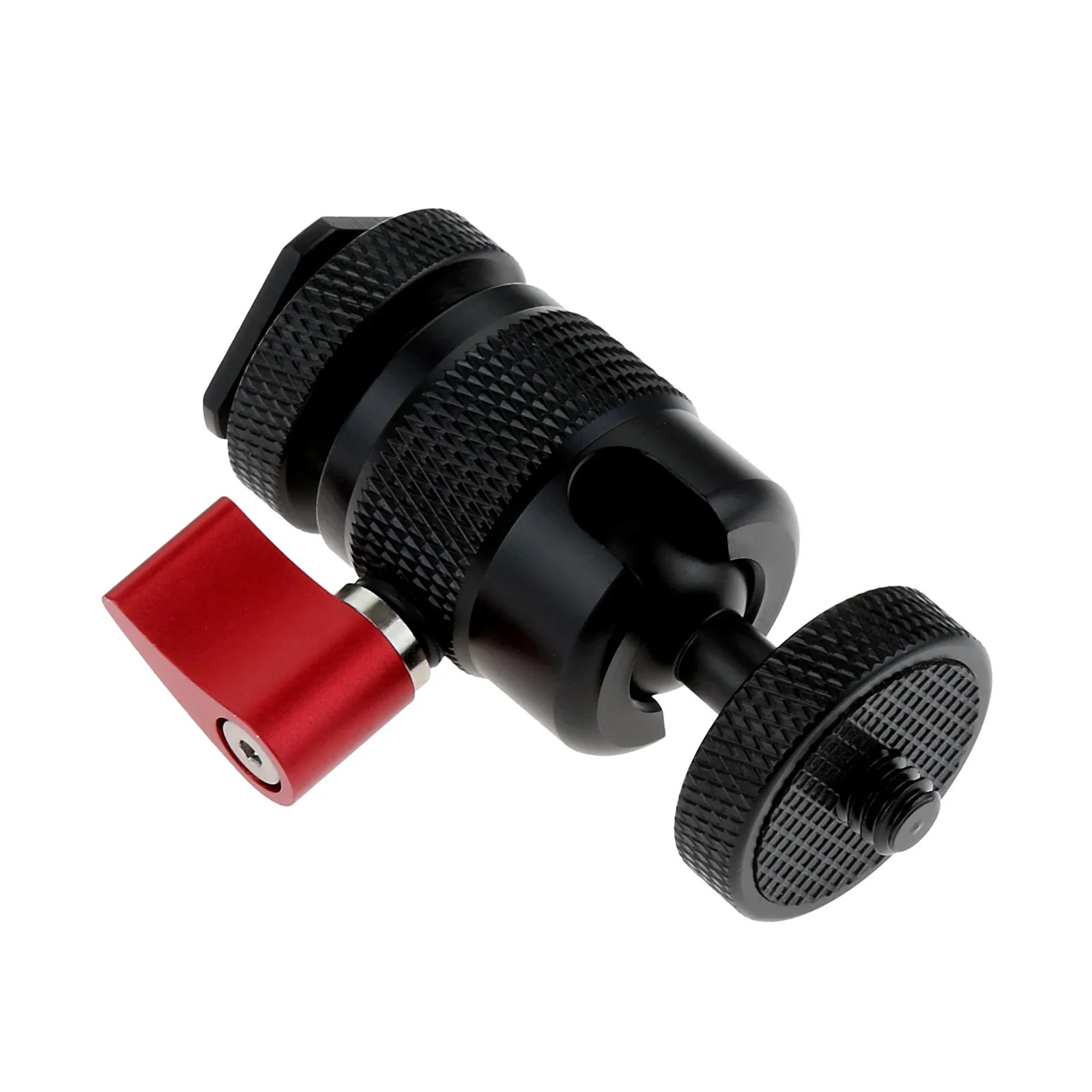 1pc Mini Ball Head with Removable Cold Hot Shoe Mount Alloy 360°Panning 1/4