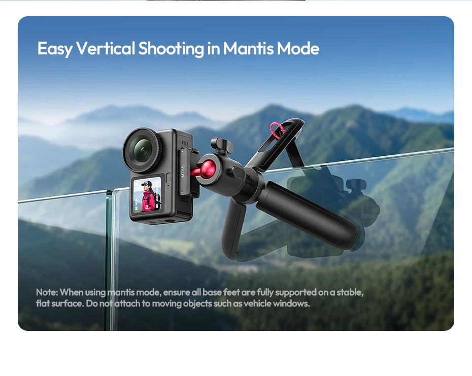 Ulanzi MT55 SnapGo Mini Selfie-Stick Stativ Overhead Mantis Rucksackhalterung für DJI Action6/Nano für Insta360 Go Ultra für Reisen – Detail 14