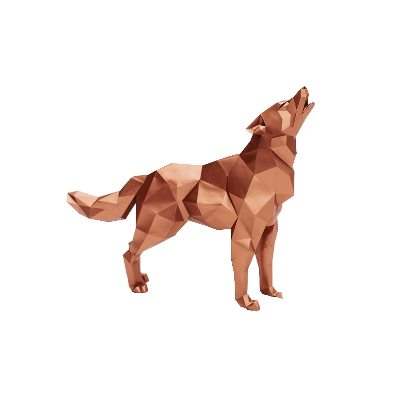 1.2M Wolf Origami Geometric Low Poly Model DIY Gift Papercraft Animal Paper Model Home Decoration Stage Tools Model Assembly