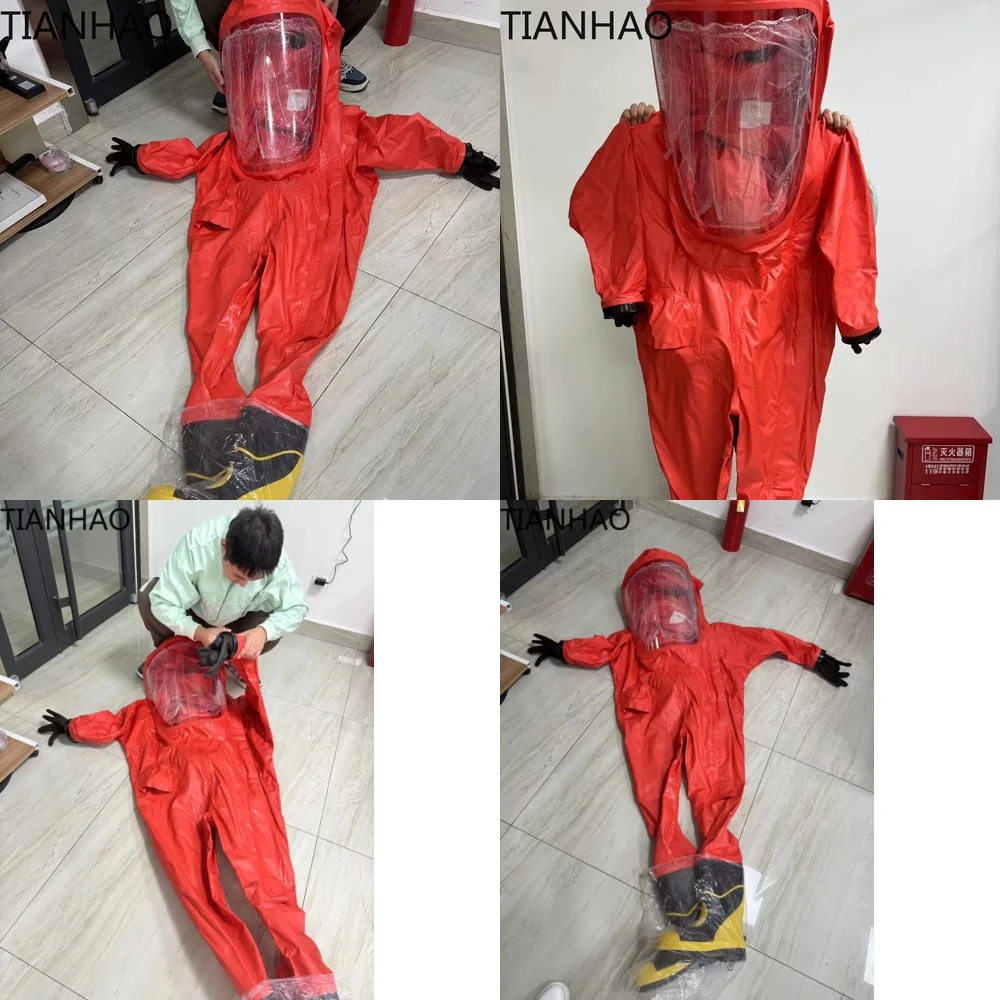 Heavy Duty Fully Enclosed Level 1 Chemical Protective Suit Integrated Hazardous Chemical Laboratory Acid and Alkali Resistant