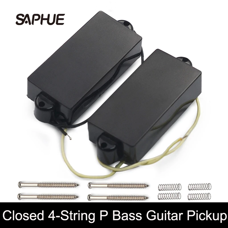 Precision P Bass Guitar Pickup for Electric Bass, Closed, 4-string, Black, 1 Set