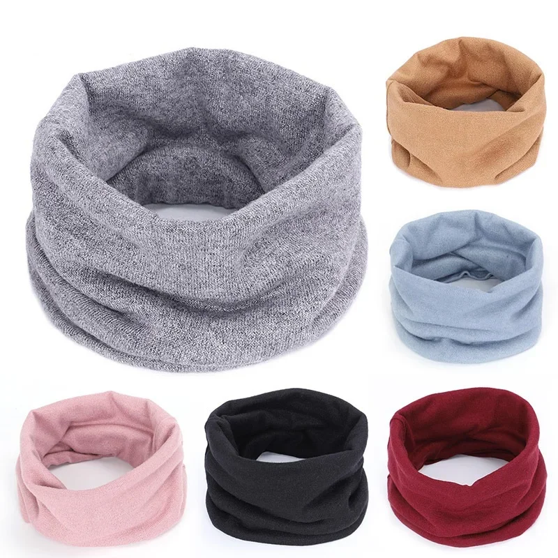 New Cashmere Winter Scarf for Boys Girls Women Men Knitted Scarves Unisex Elastic Mufflers Children Autumn Crochet Baby Scarf