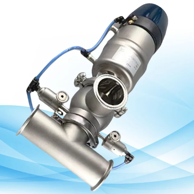 エースステンレス鋼製空気圧式ミックスプルーフダブルシートバルブ（インテリジェントヘッド付き）