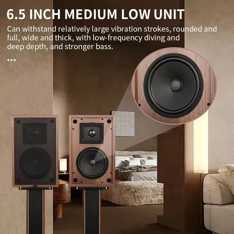 WZ-610 HIFI Speaker Bookshelf Speaker Wooden Case Passive None-Battery Lossless