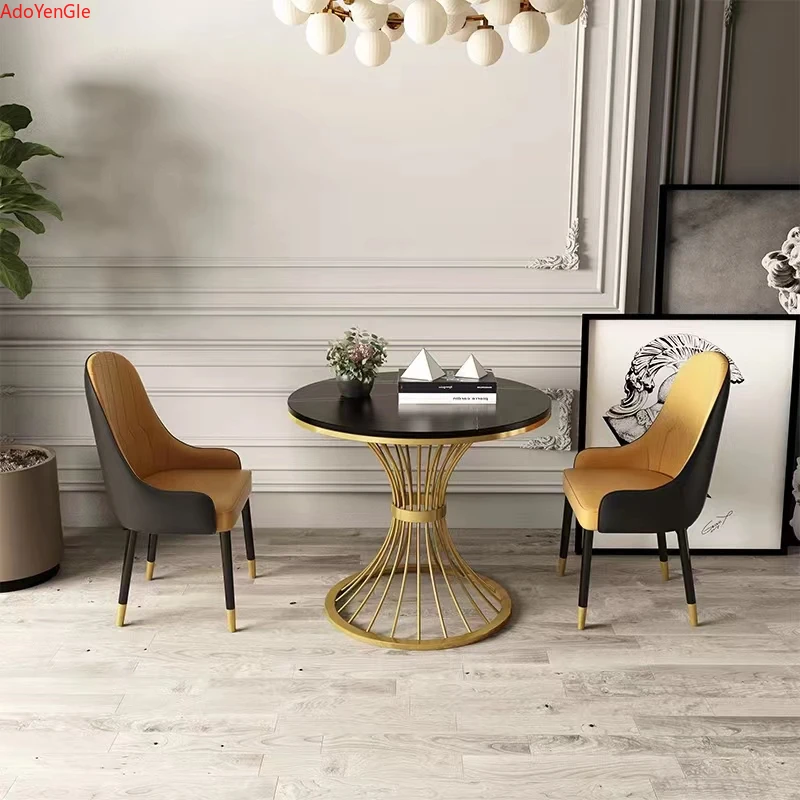 Modern marble coffee table INS Round small Sofa side table balcony Living room  Coffee Corner hall negotiation reception table