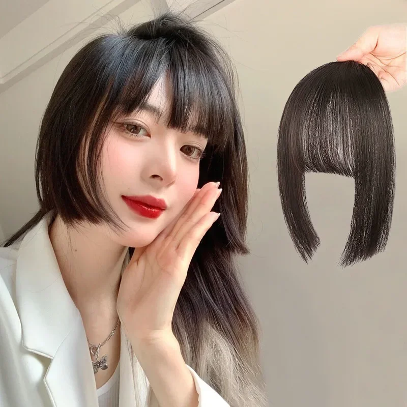 New False Hair Bangs Hair Extension Clip In Bangs Fake Fringe Natural Clip In High Temperature Hime Cut Fashion Hair Accessories