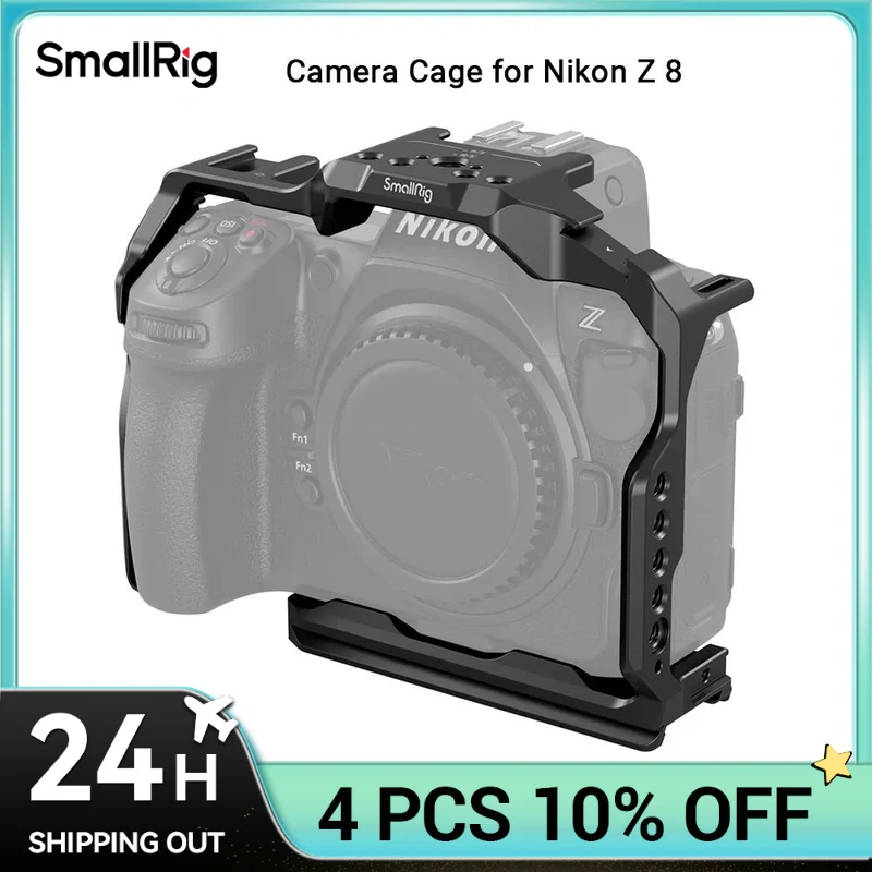 SmallRig Z 8 Camera Cage for Nikon Z 8, Anti-Twist Design and Aluminum Alloy Full Camera Cage, with Quick Release Plate for Arca