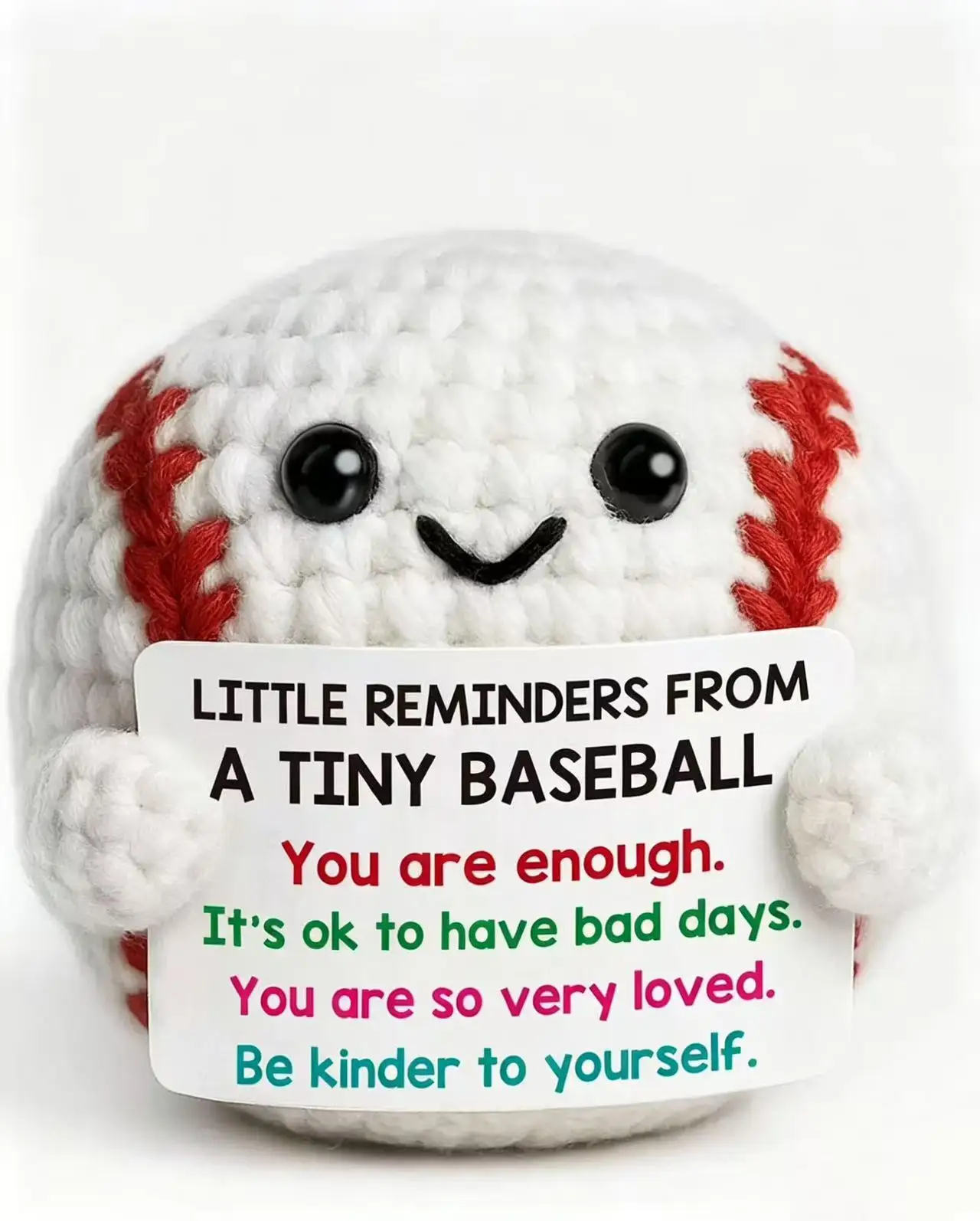 Niedlicher Gehäkelter Positiver Baseball, Emotionale Unterstützung, Gestrickter Ball, Schreibtischdekoration, Geschenk für Freunde – Detail 2