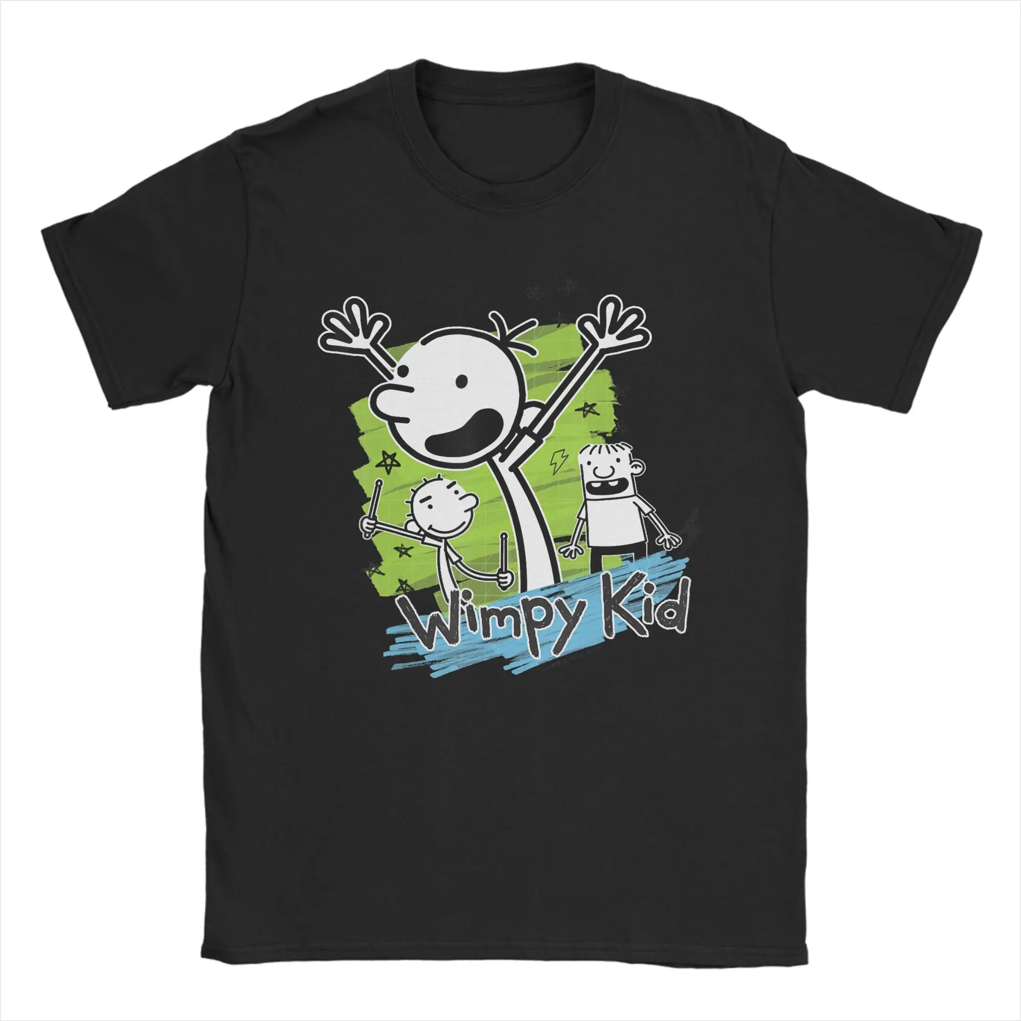 Diary of a Wimpy Kid Greg Heffley Cartoon Stick Characters Cotton T-Shirt For Men Y2K Basic T-Shirts O-Neck Tee Shirt Clothes