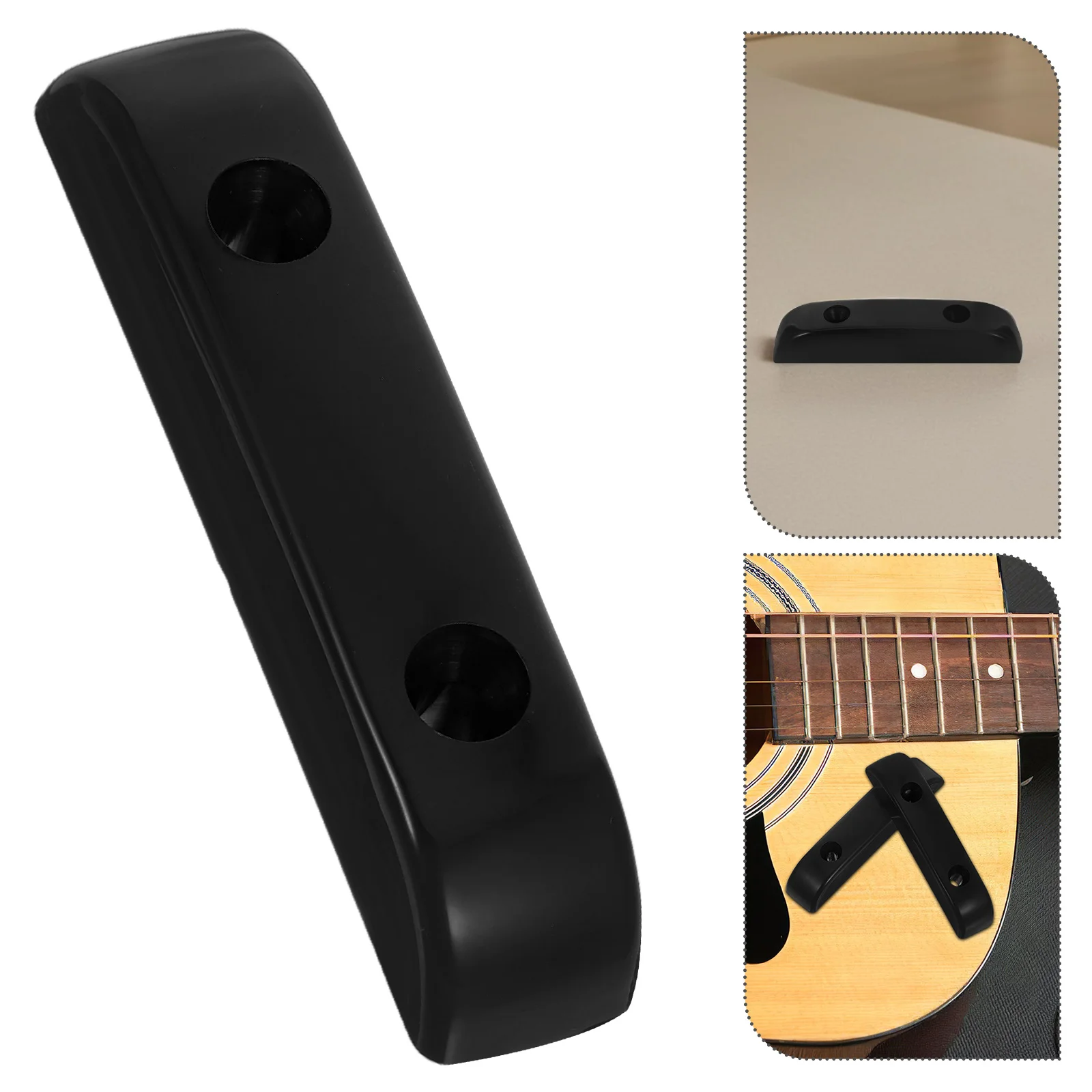 

2pcs Guitar Thumb Rest Black Bass Finger Rest Smooth Plastic Cushion Easy Install Comfort For Guitar Bass Players Instrument