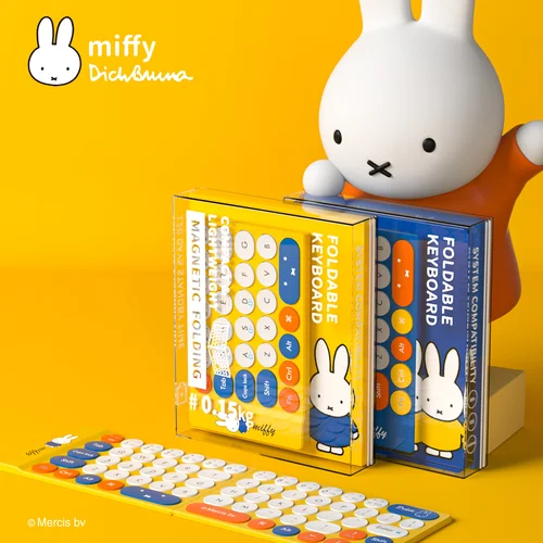Miffy X MIPOW-miniteclado plegable, inalámbrico, Delgado, Bluetooth, Ipad, IOS, Bluetooth