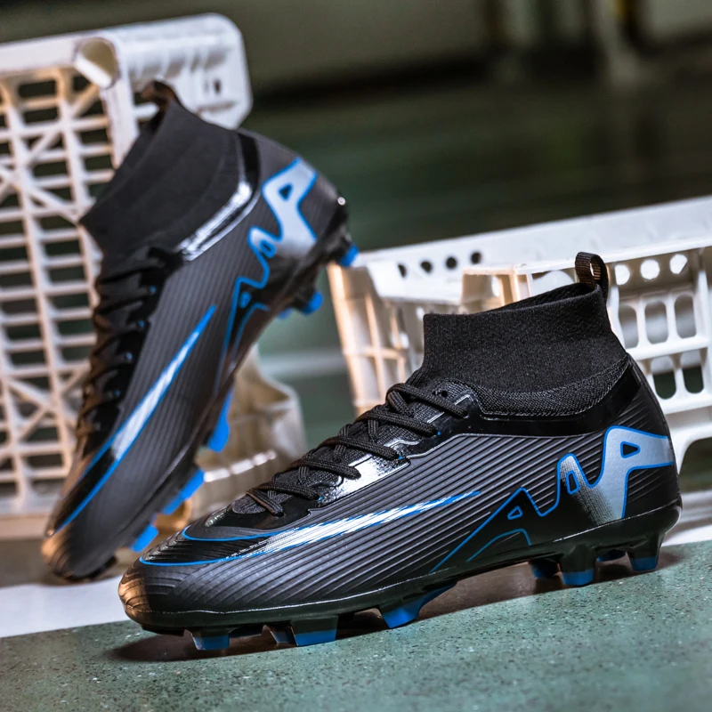Botas de fútbol antideslizantes para hombre, calzado ultraligero para deportes al aire libre, entrenamiento de partido, tacos deportivos de hierba,