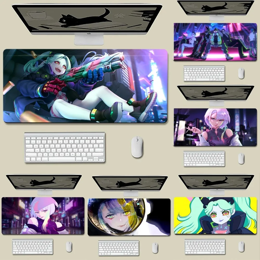 C-Cyberpunk Anime E-Edgerunners Mousepad New Arrivals Large Gaming Mousepad L XL XXL Gamer Mouse Pad Size For Keyboards Mat