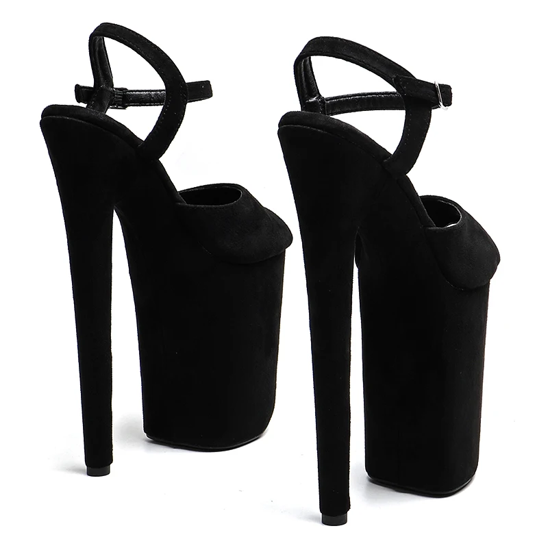 Leecabe-Sandalias de ante con punta abierta para mujer, zapatos de tacón alto con plataforma, calzado de Pole Dance, de 23CM / 9 pulgadas