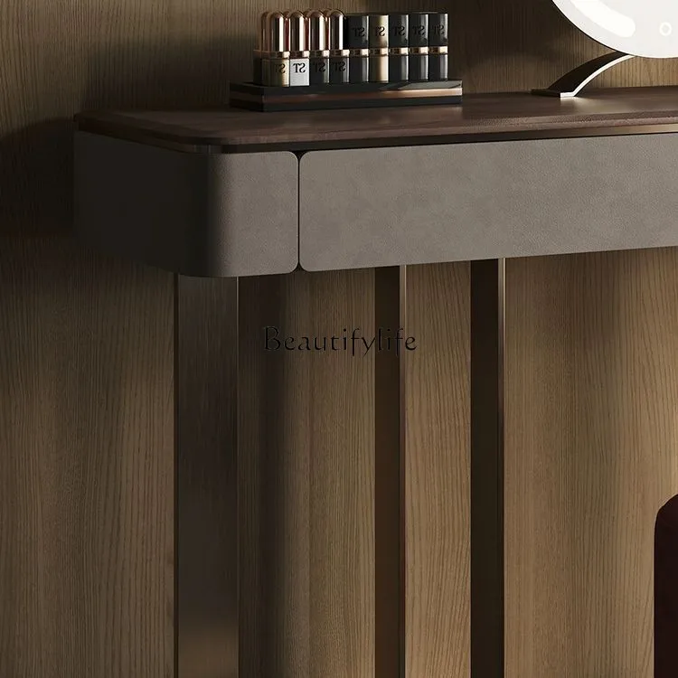 Natural luxury stone light luxury simple North American walnut dresser storage cabinet