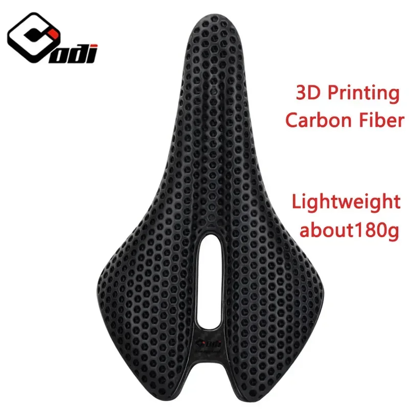 

ODI Carbon Fiber 3D Printing black Bike Saddle Ultra-Light comfortable and Breathable Cushion Soft Seat for Road MTB Bike