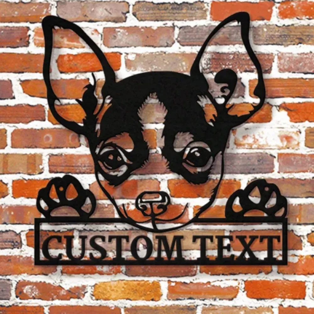 

Distinctive Custom - Tailored Chihuahua Metal Wall Art - Custom Name Sign. Adds Charm to Home Decor, a Gift for Dog Lovers.