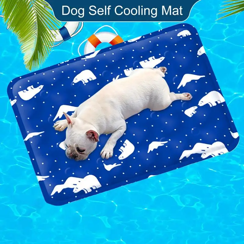 Dog Self Cooling Mat Dual-Sided Ice Pad Breathable Cooling Mat Convenient Dogs Beds & Furniture Easy-Clean Safe For Pet Supplies