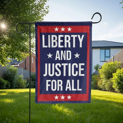 Liberty and Justice For All Garden Flag - Patriotic USA Stars Outdoor Yard Decor IIX WZZ yyi