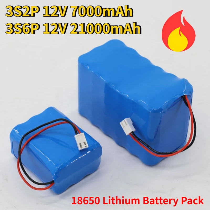 3S2P,3S6P 12V 7AH 21AH Access control magnetic lock backup power supply 18650 lithium battery power outage emergency batterypack