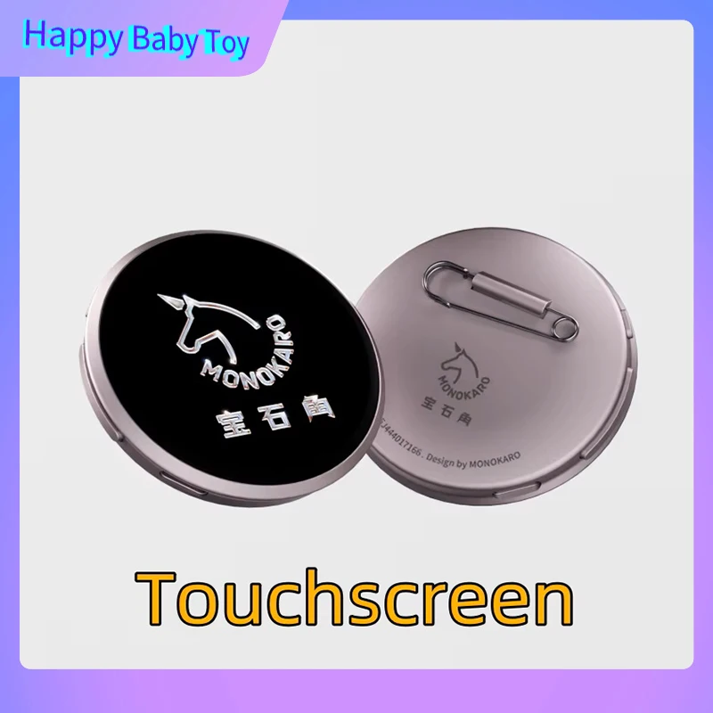 

100% натуральный драгоценный камень, угловой электронный значок, аниме-дисплей, булавка, кибер, динамический светодиодный сенсорный экран, коллекционный модный игровой дисплей, динамика, подарки