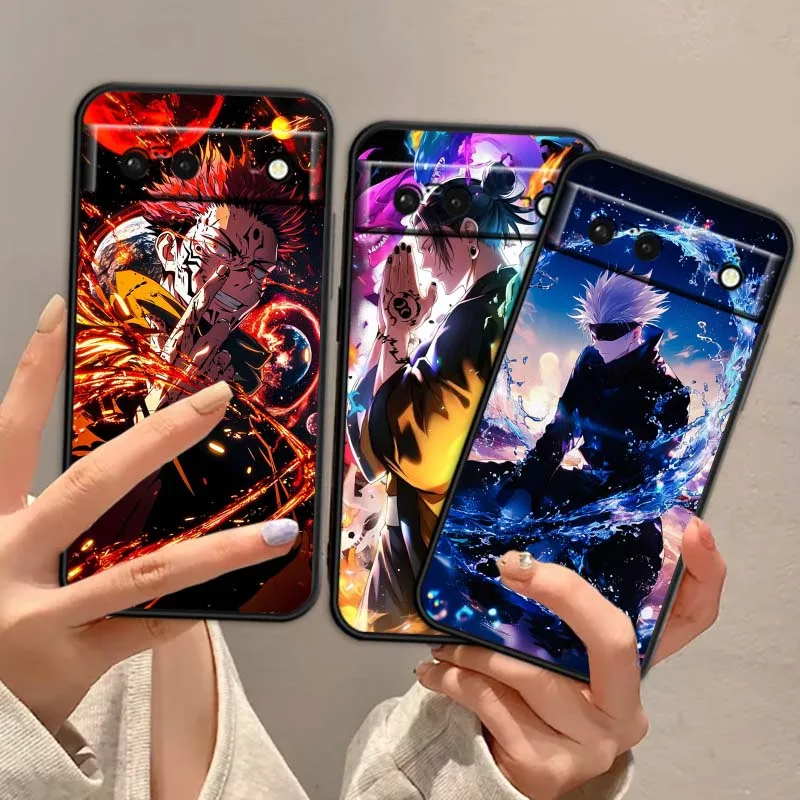 

Cool Jujutsu Kaisen Anime For Google Pixel 9a 9 8A 8 7 7A 6 6A Pro XL 2024 5G Black Soft TPU Silicone Cover Phone Case