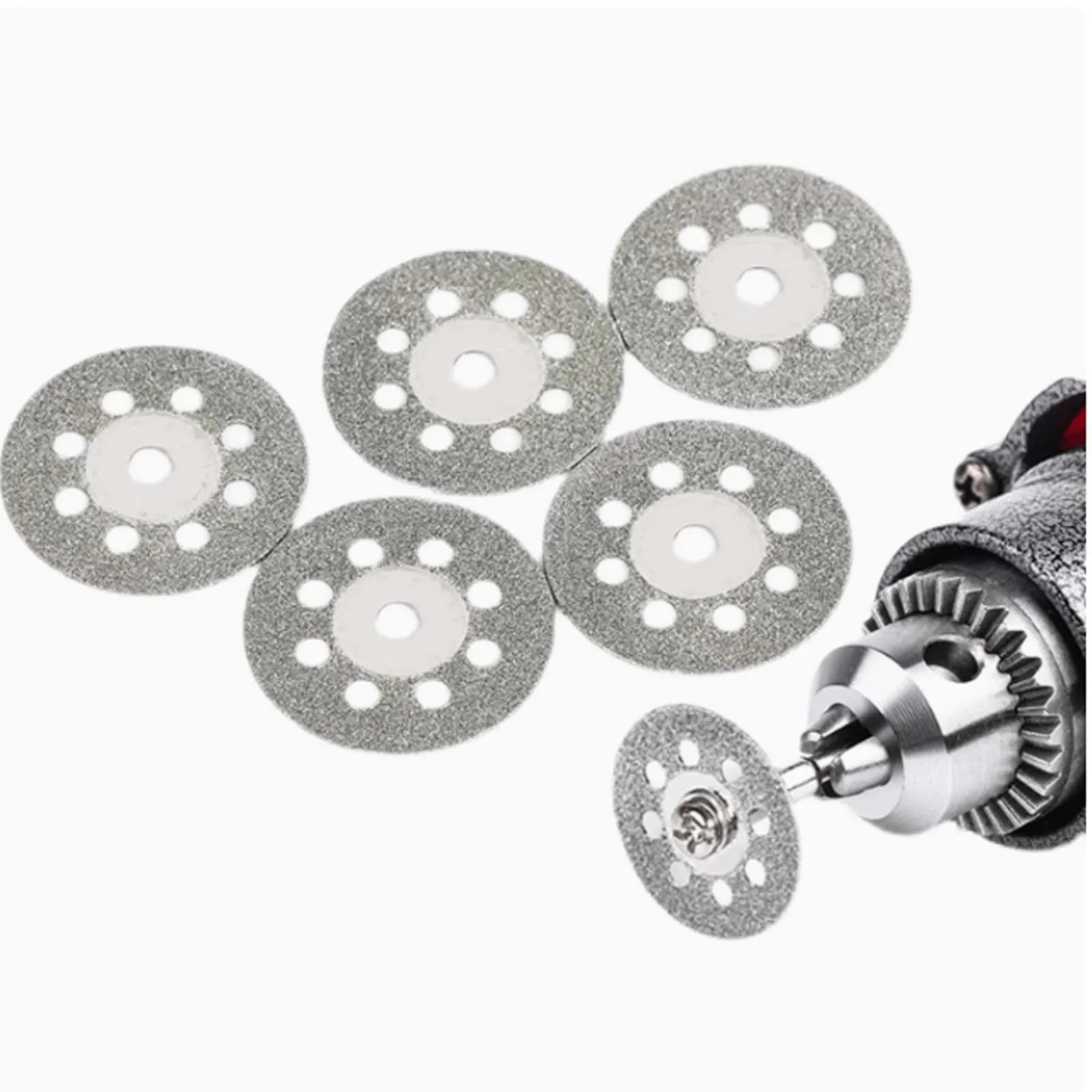

6pcs 22mm Abrasive Emery Hole Diamond Cutting Discs for Woodworking, Gemstone, Jade, Ceramic Polishing